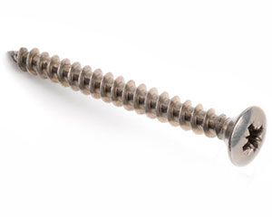 5.0 X 30/30 POZI RAISED CSK CHIPBOARD SCREW A2 ST/ST