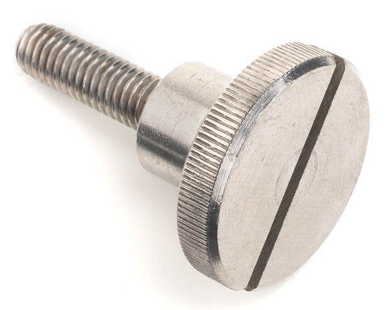 M4 X 8 KNURLED THUMB SCREW WITH SLOT DIN 465 A1 ST/ST